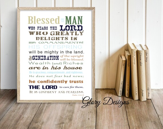 Bible Verse Father S Day Scripture Art Psalm 112 Etsy
