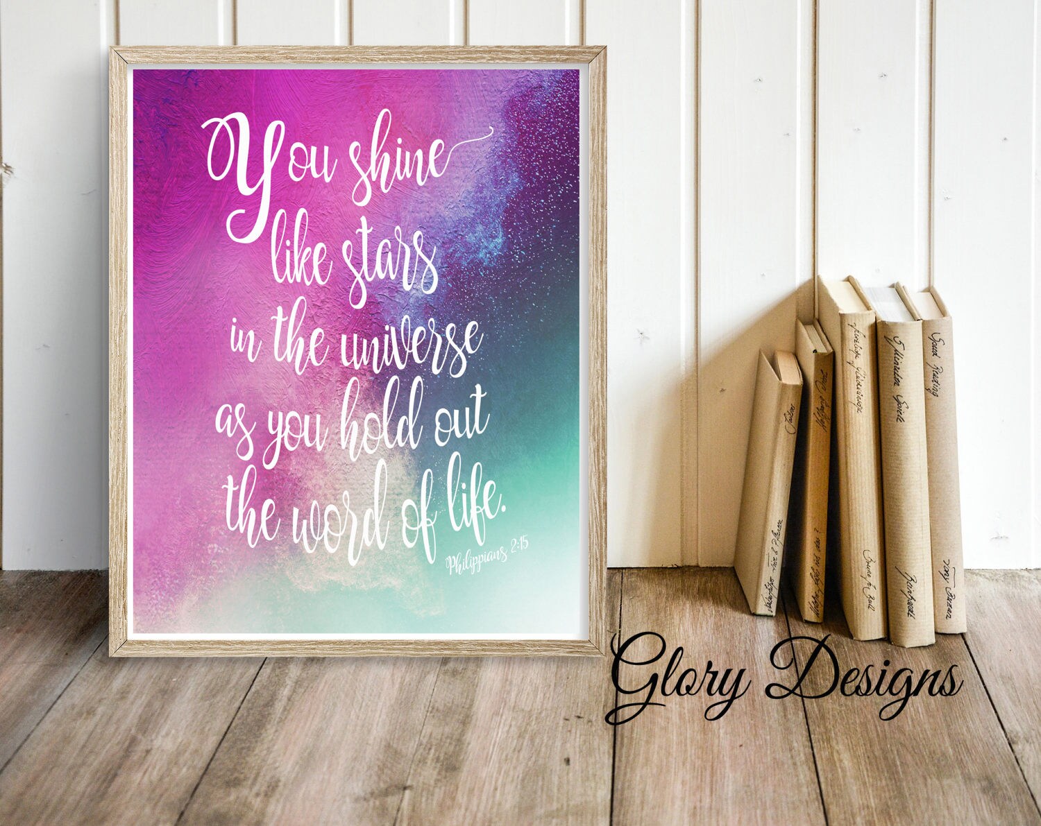 PRINTABLE Bible Verse You shine like stars in the universe | Etsy