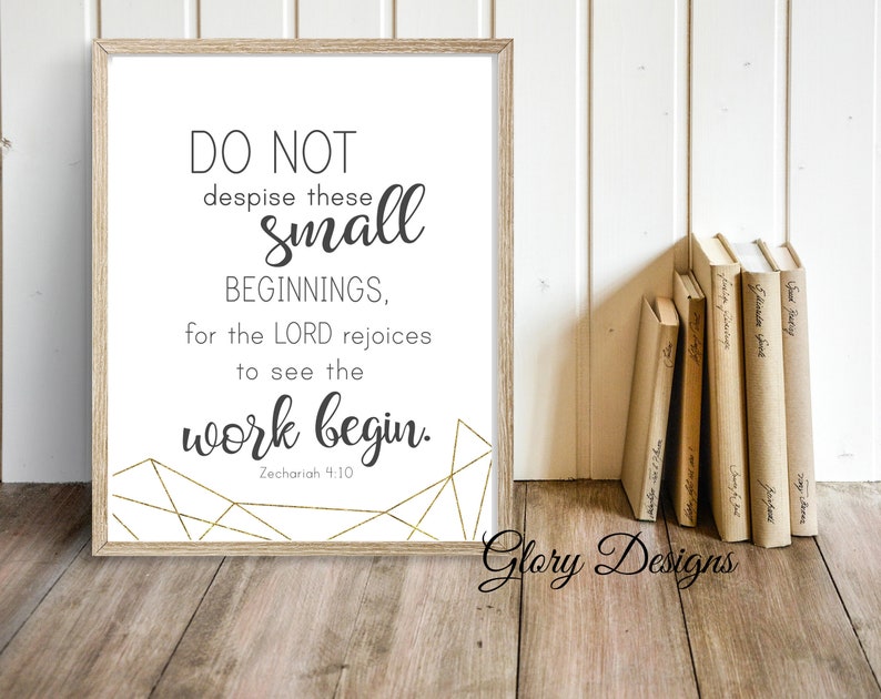 Printable Bible Verse Art Do Not Despise Small Beginnings Etsy
