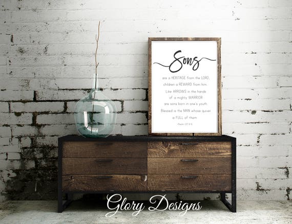 Printable Psalm 127 Printable Bible Verse Printable Sons - Etsy Ireland
