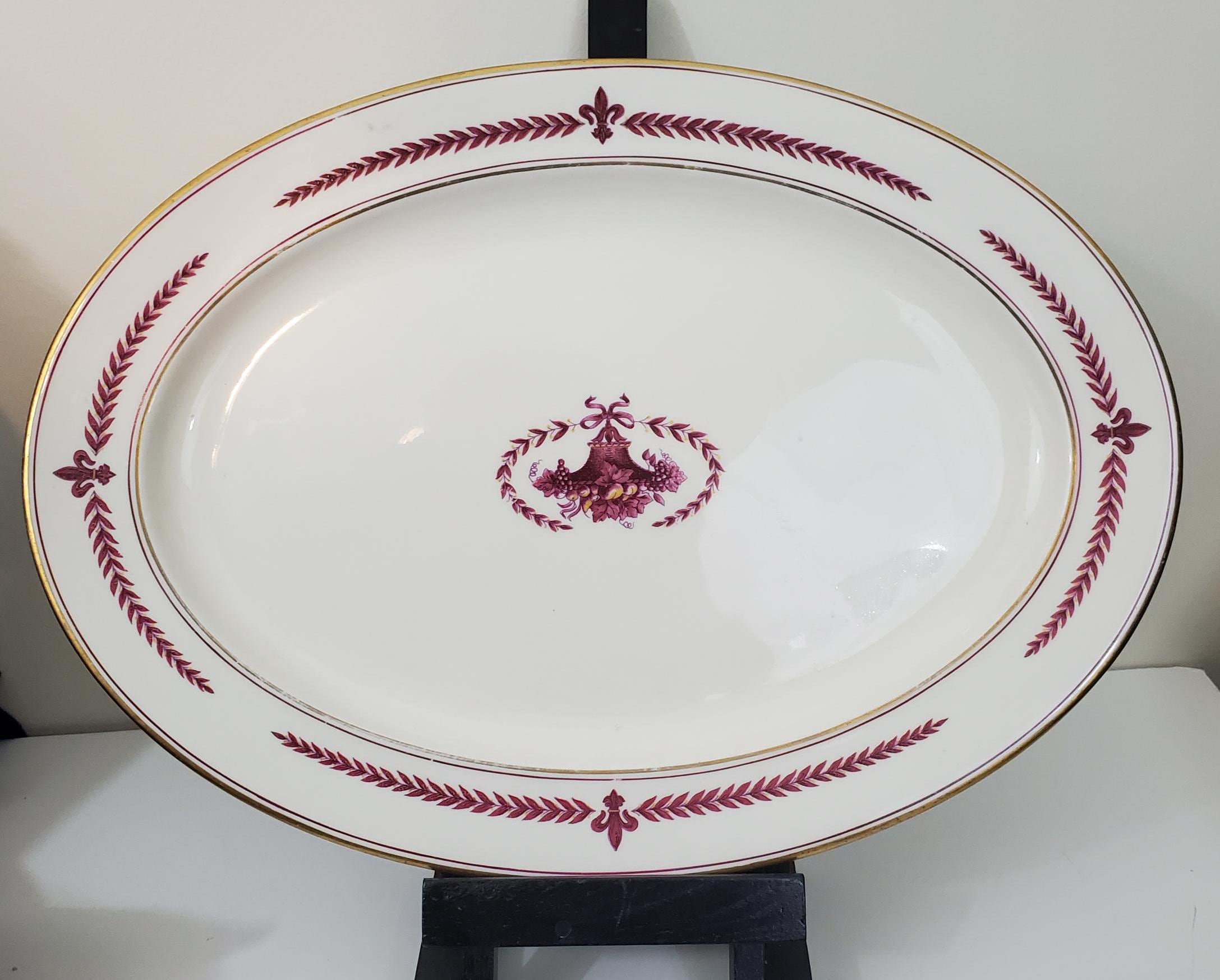 美品 MARIE LOUISE フランスアンティーク ラヴィエプレート アンティーク ラヴィエ オーバル皿 マリールイーズ MARIE LOUISE