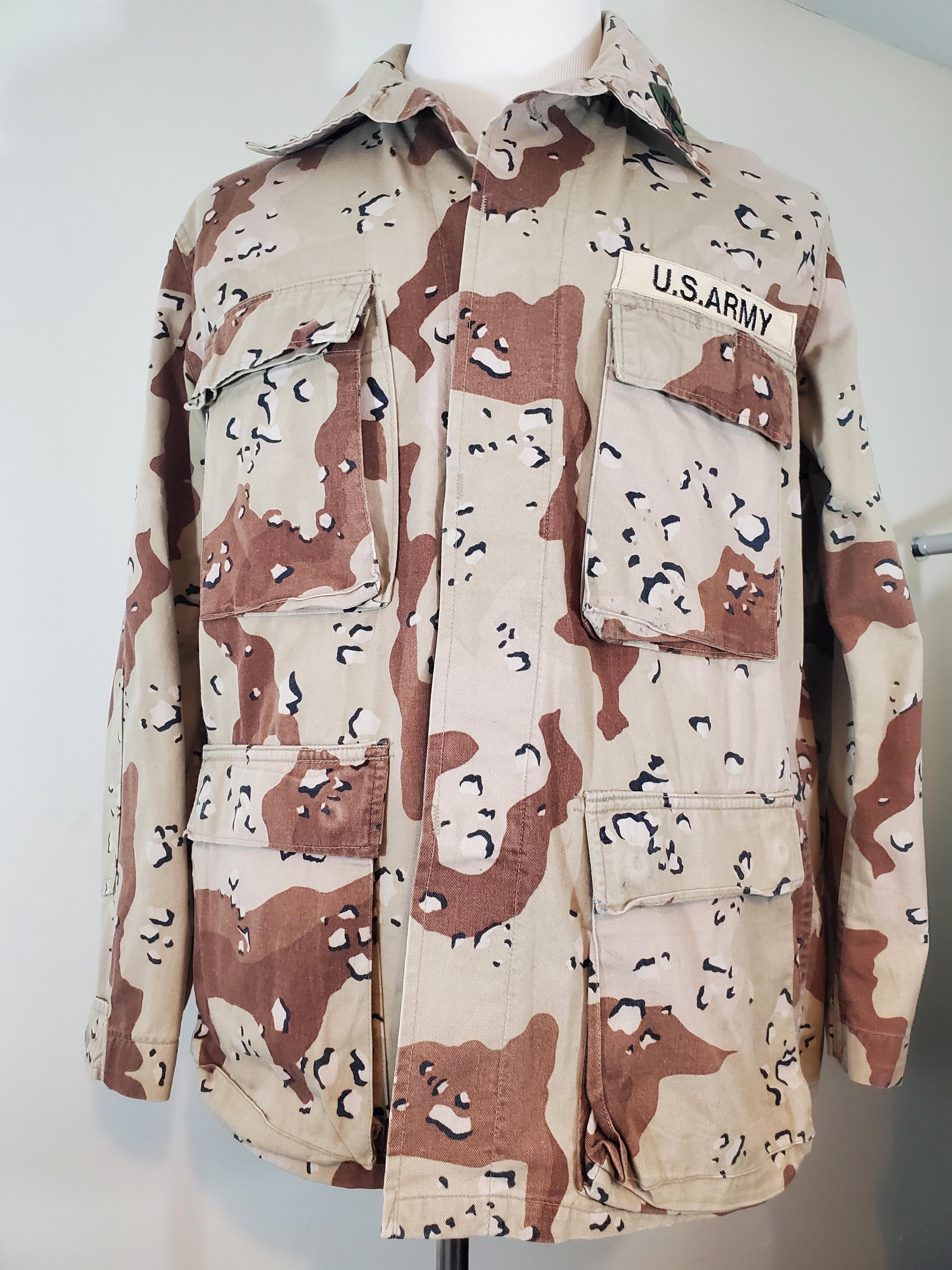 U.S. 3rd Army 90s Desert Military Combat Shirt Coat Camo Sz Medium 