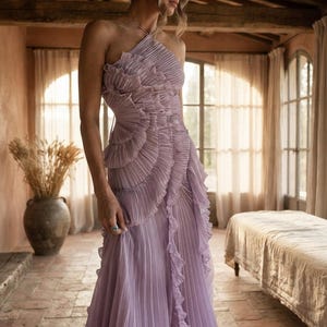 halter neck dress with ruffle bottom dark purple prom PENELOPE-ROSEGOLD-4.4.5