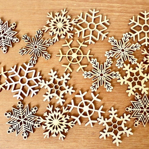 20 2 Inch Laser Cut Wood Snowflakes for Crafting Ten Etsy