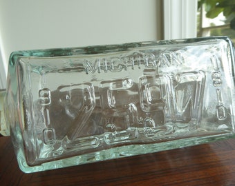 Vintage license plate decanter, Walker's DeLuxe Bourbon bottle, Michigan | New Mexico | Kansas | Oregon