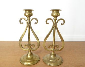 Vintage brass accent lamp bases, can be used as candleholders, sold individually