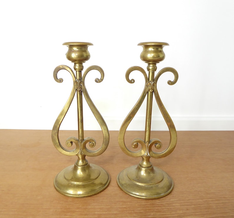 Vintage Brass Accent Lamp Bases Can Be Used as Candleholders Etsy