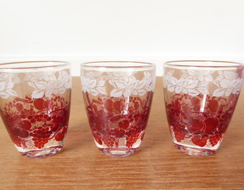 Small French liqueur decanter with three small glasses Etsy