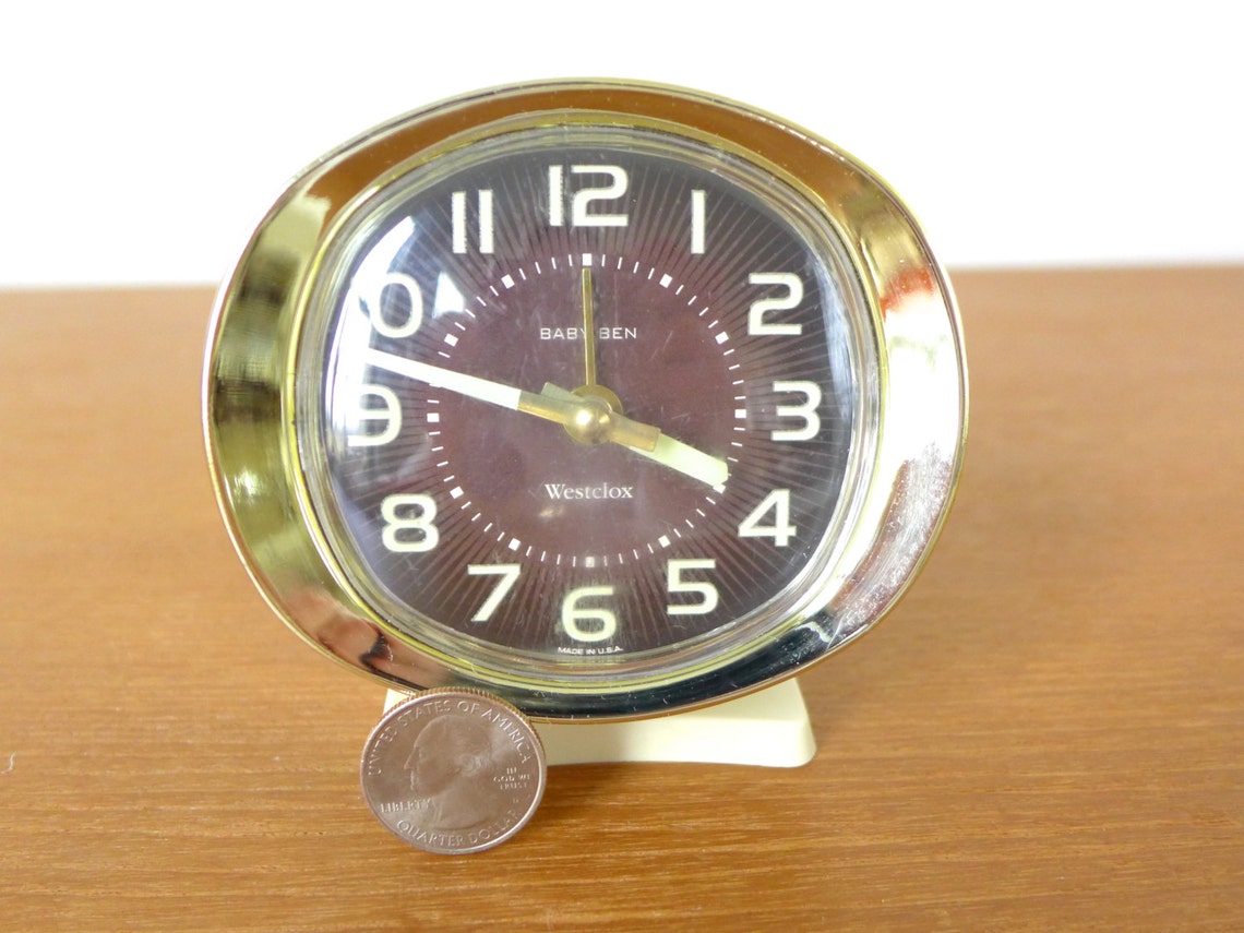 Westclox Baby Ben wind up alarm clock with brown face and Etsy