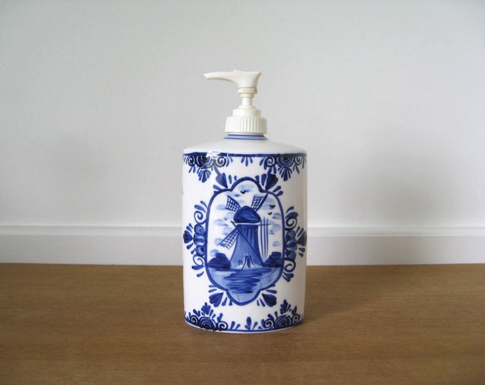 Hand Painted Delft Blue Soap or Lotion Dispenser Etsy