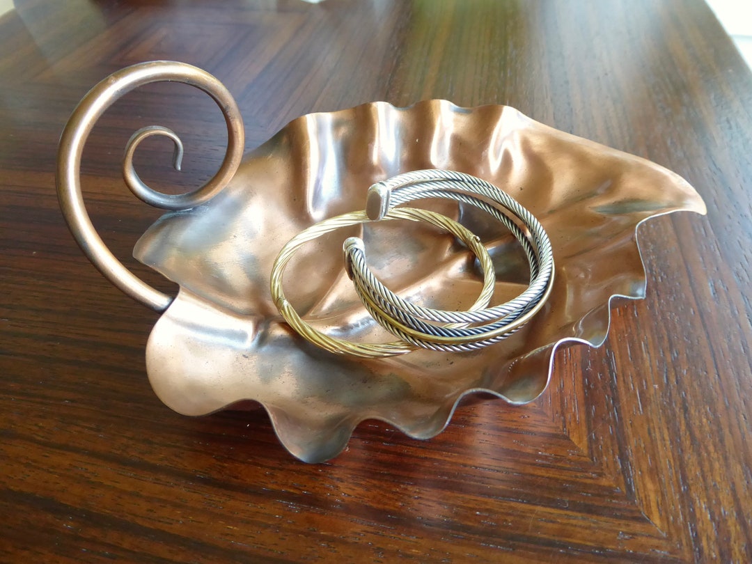 Vintage Gregorian Copper Leaf Dish Made in USA in Excellent Etsy
