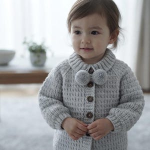 Patron PDF de manteau au crochet Snowdrop, veste pour tout-petits et enfants, 1 à 6 ans (téléchargement numérique)
