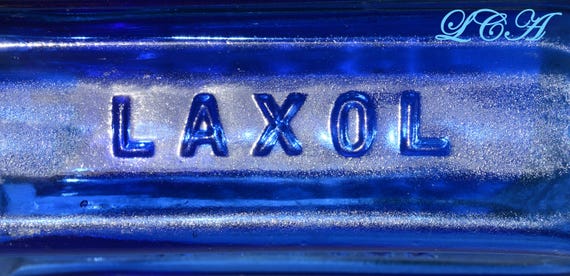 Antique LAXOL - SHAKER Community Bottle Dark COBALT Blue Color