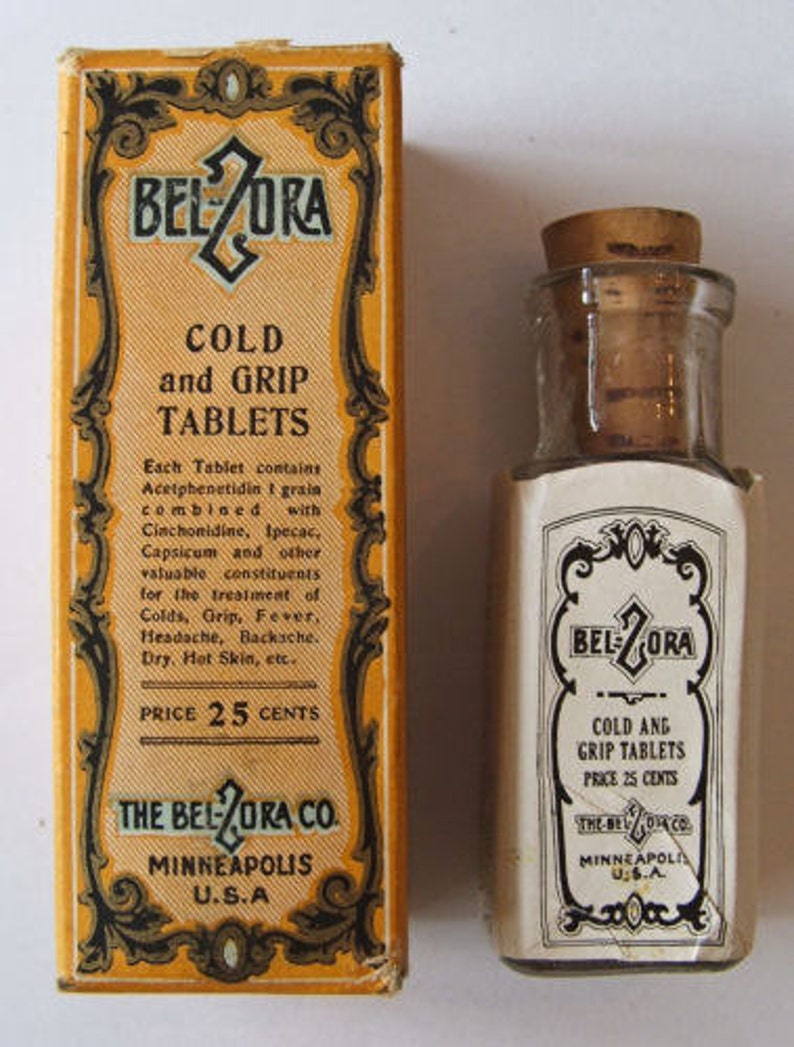 Original Antique QUACK MEDICINE bottle BELZORA Cold & Grip Etsy