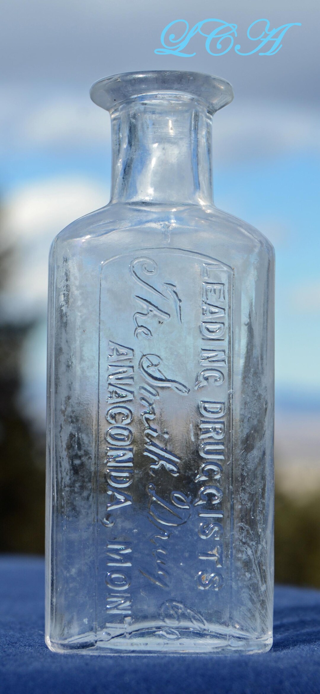 Antique ANACONDA MONTANA Apothecary Bottle SMITH Drug Co Hand Blown ...