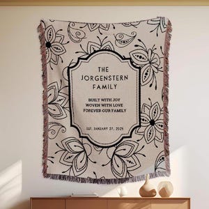 Manta tejida personalizada con letras de amor para recuerdo familiar, regalo para mamá, manta personalizada, regalo de cumpleaños, acogedor recuerdo familiar, decoración única para el hogar.
