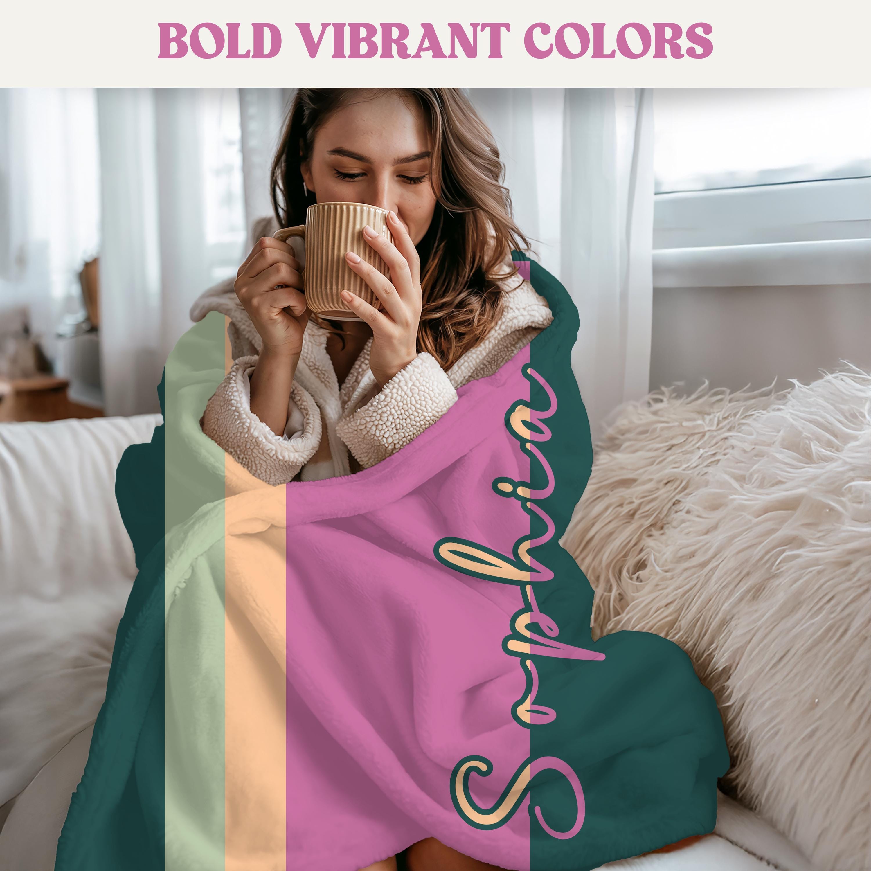 Plush Throw Blanket Pink Teal - Etsy Hallmark Plush Blanket with Orange, Purple, Pink and Teal Accents main image 2