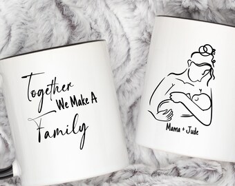 Individuelle Kaffeetasse für Single Mom Familien, Muttertagsgeschenk für alleinerziehende Mama, Babyparty Geschenk (11, 15oz)