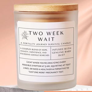 Two Week Wait Gift for Her Fertility Humor Gift Candle for Infertility Humor, Funny Trying to Conceive Gift for 2  Week Wait Survival Gift
