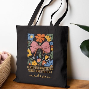 CRNA Gift | Personalized Nurse Anesthetist Tote Bag | Custom CRNA Graduation Gift | Certified Registered Nurse Anesthetist Appreciation Gift