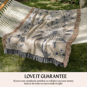Manta personalizada para abuela, regalo para el día de los abuelos, para abuela Nana, Mimi, regalo personalizado para abuela, regalo de cumpleaños para abuela Chinoiserie imagen 12