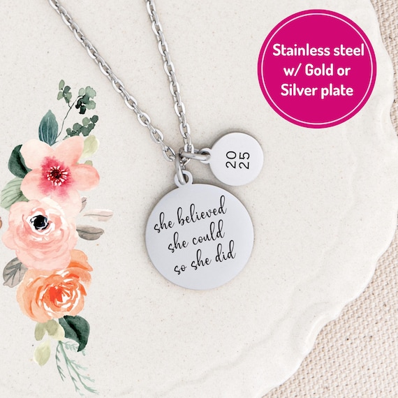 Personalized Graduation Necklace 2025 Gift Silver Birthstone for