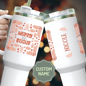 Holiday Tumbler Gift Custom Christmas Coffee Tumbler with Name Personalized Christmas Party Favors Gift for Holiday Christmas Travel Cup