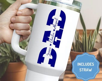 Dad Tumbler with Kids Name Personalized Tumbler for Father's Day Gifts from Kids Gift for Dad Tumbler with Handle and Lid Dad Travel Mug