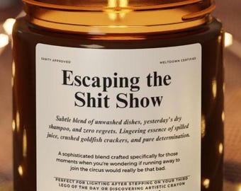 Bougie drôle pour la vie de maman Bougie cadeau drôle pour la fête des Mères Bougie humour maman pour prendre soin de soi Bougie Escape the Sh t Show pour les nouvelles mamans ou un anniversaire de stress