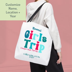 Girls Trip Tote Bag Cheaper than Therapy Personalized Travel Bag Beach Tote Custom Group Vacation Accessory Matching Personalized Tote