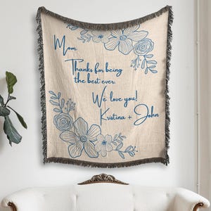 Regalo personalizado para el Día de la Madre de los niños, manta personalizada para mamá, mensaje de amor para mamá, regalo de cumpleaños sentimental, recuerdo familiar, regalo para mamá