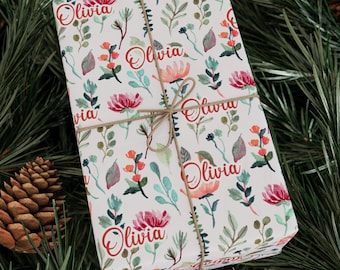 Personalized Floral Wrapping Paper Custom Gift Wrap for Any Occasion Birthday, Wedding, Baby Shower Eco-Friendly Gift Wrap Floral Gift Wrap