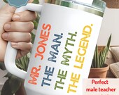 Teacher Appreciation Tumbler Personalized Tumbler for Male Teacher Appreciation 40oz Tumbler with Handle Lid Straw Teacher End of Year Gift