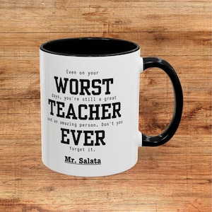 Funny Teacher Mug Personalized Teacher Appreciation Mug for Teacher Appreciation Week Funny Teacher Gift for Male Teacher Gift From Student