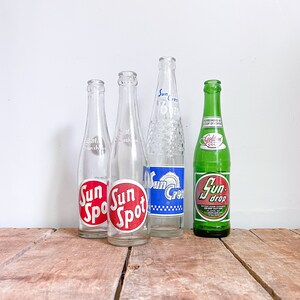 Vintage Green Glass Bottles, Set of 3, Vintage Pop, Soda, Beer Bottles, Instant Collection of Green Bottles, Duraglas