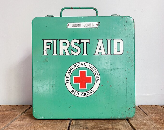 Vintage First Aid Kit, 1950s the American National Red Cross First Aid