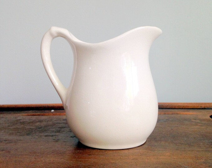 White Ironstone Pitcher 5 1/2 Antique Ironstone Etsy