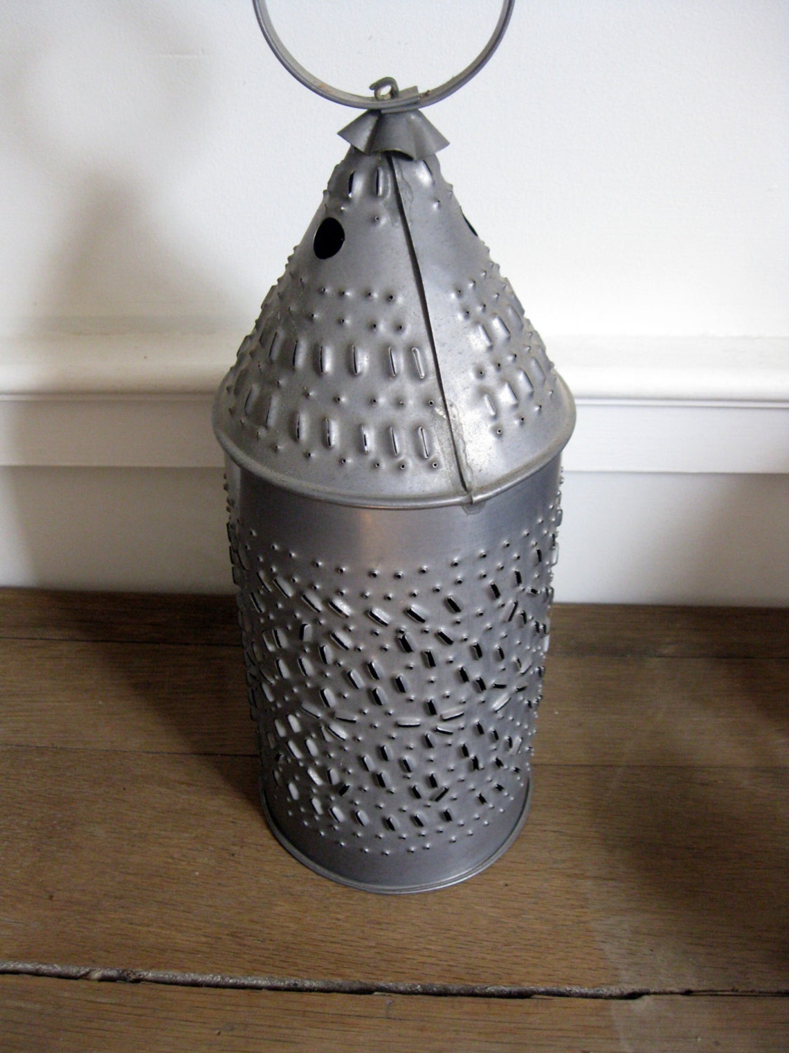 Vintage Punched Tin Lantern Primitive Lantern Paul Revere Etsy