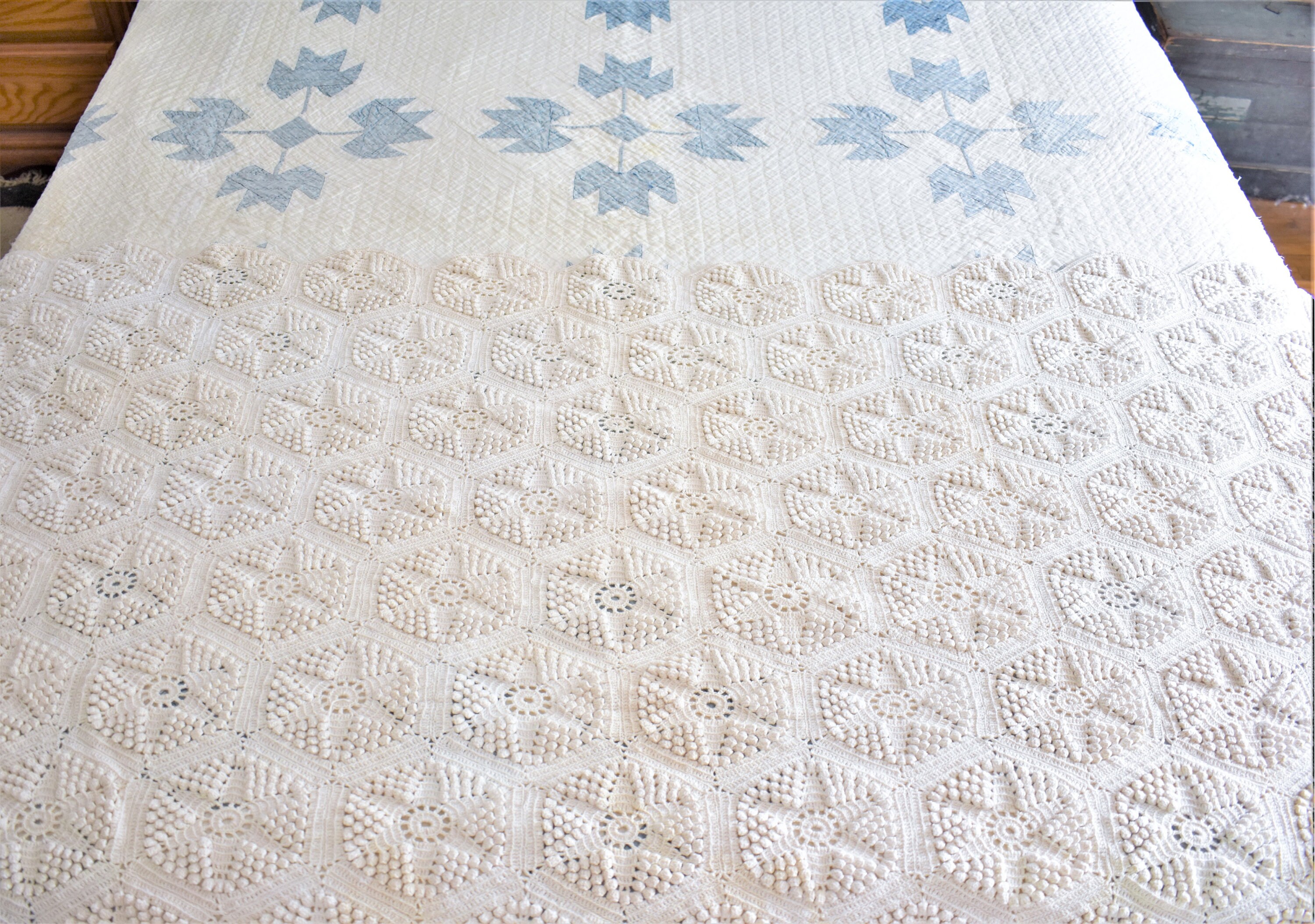Antiker Popcorn Häkelschal Gehäkelte Bettläufer Bettschal | Etsy