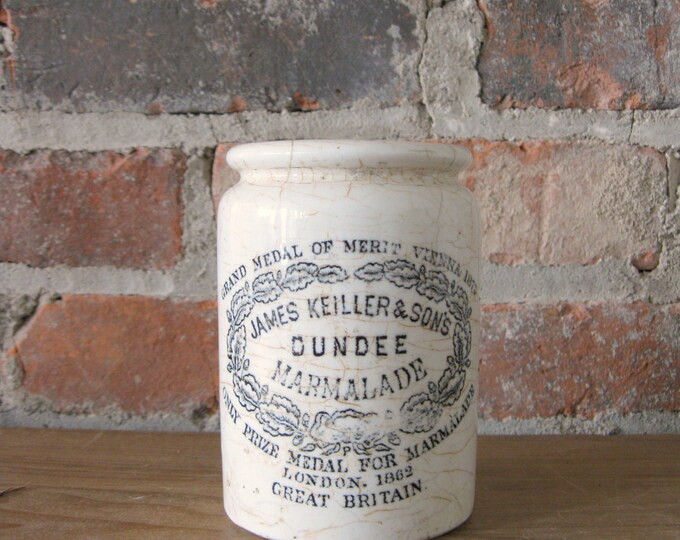 Antique Dundee Marmalade Jar, Older Rounded Lip Jar, Amazing Color and