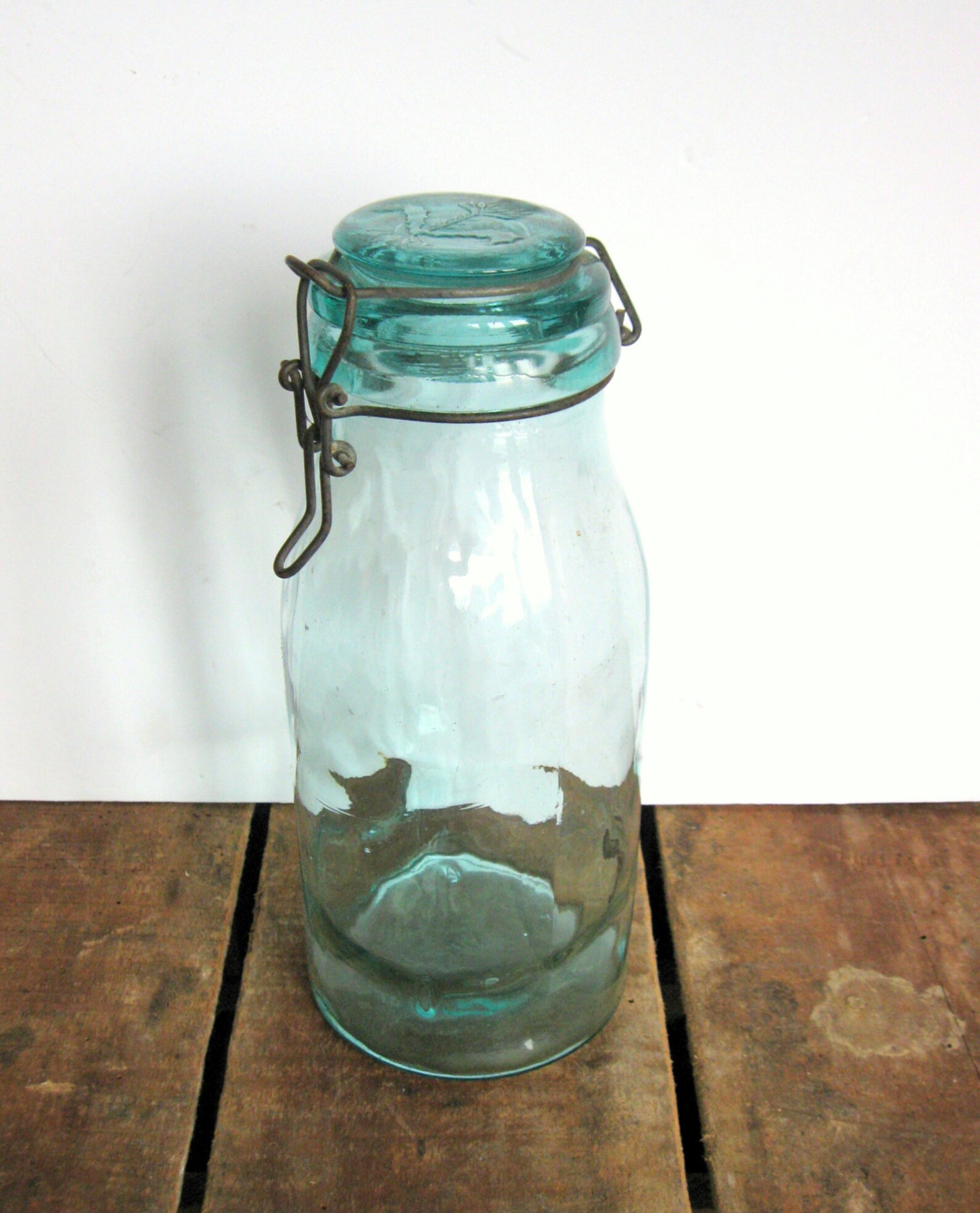La Lorraine Fruit Jar French Canning Jar 1 Litre Blue Glass Etsy