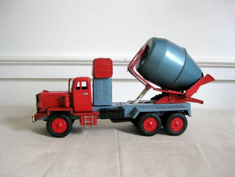 RESERVED FOR ANDY Antique Toy Truck Cement Mixer Japan Etsy