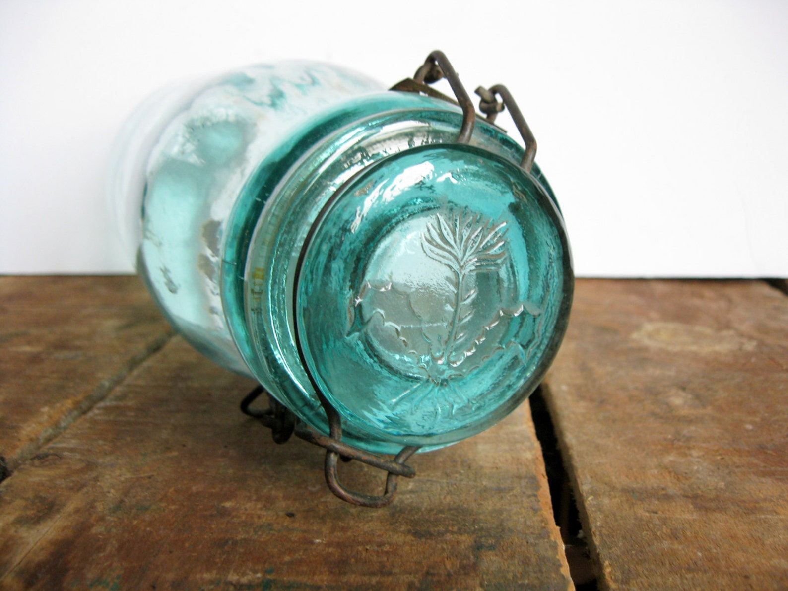 La Lorraine Fruit Jar French Canning Jar 1 Litre Blue Glass Etsy