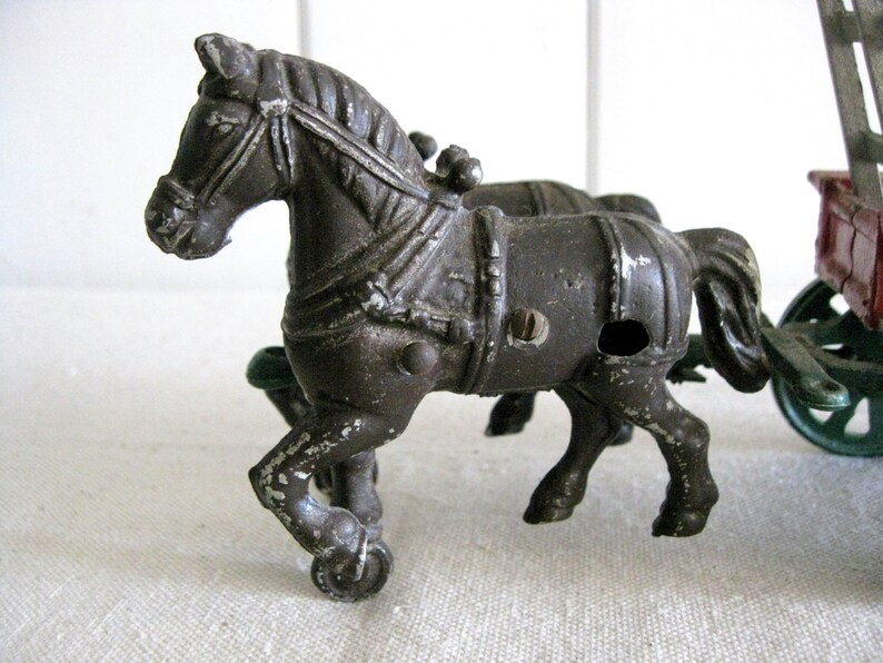 Vintage Stanley Horse and Hay Wagon Toy Cast Aluminum No. Etsy