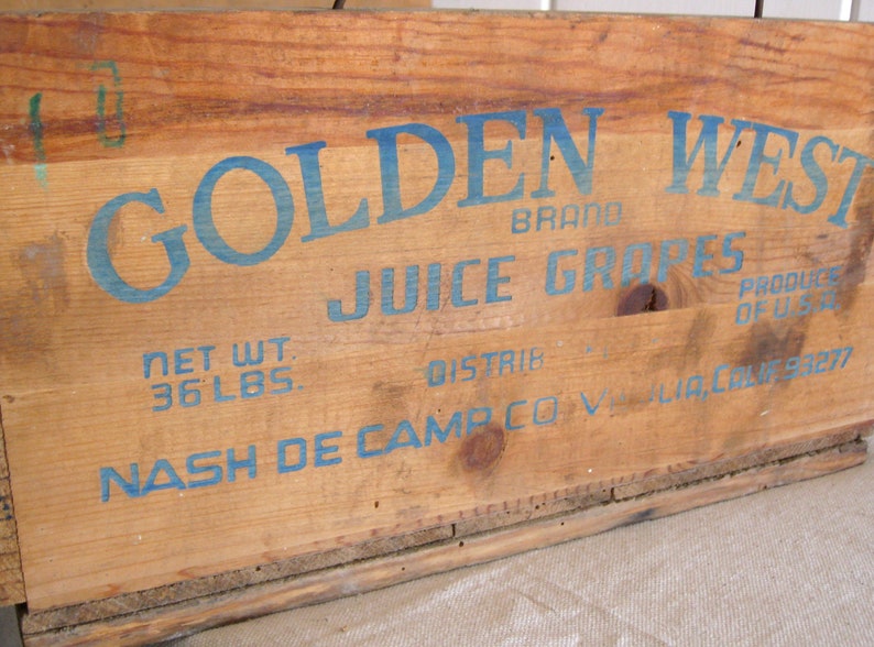 Vintage Wood Crate Zinfandel Grape Crate Antique Wooden Etsy