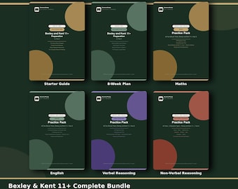 Bexley & Kent 11+ Prep Bundle | 8-Week Plan, 4 Subject Practice Packs (PDF Download)