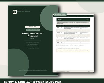Bexley & Kent 11+ 8-Week Study Plan | Year 5/6 Exam Prep (PDF)