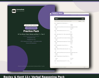 Bexley & Kent 11+ Verbal Reasoning Pack | 40 GL Tests, All Question Types (PDF)