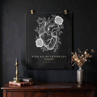 Anatomical Heart Rose Engraving Print photo 2