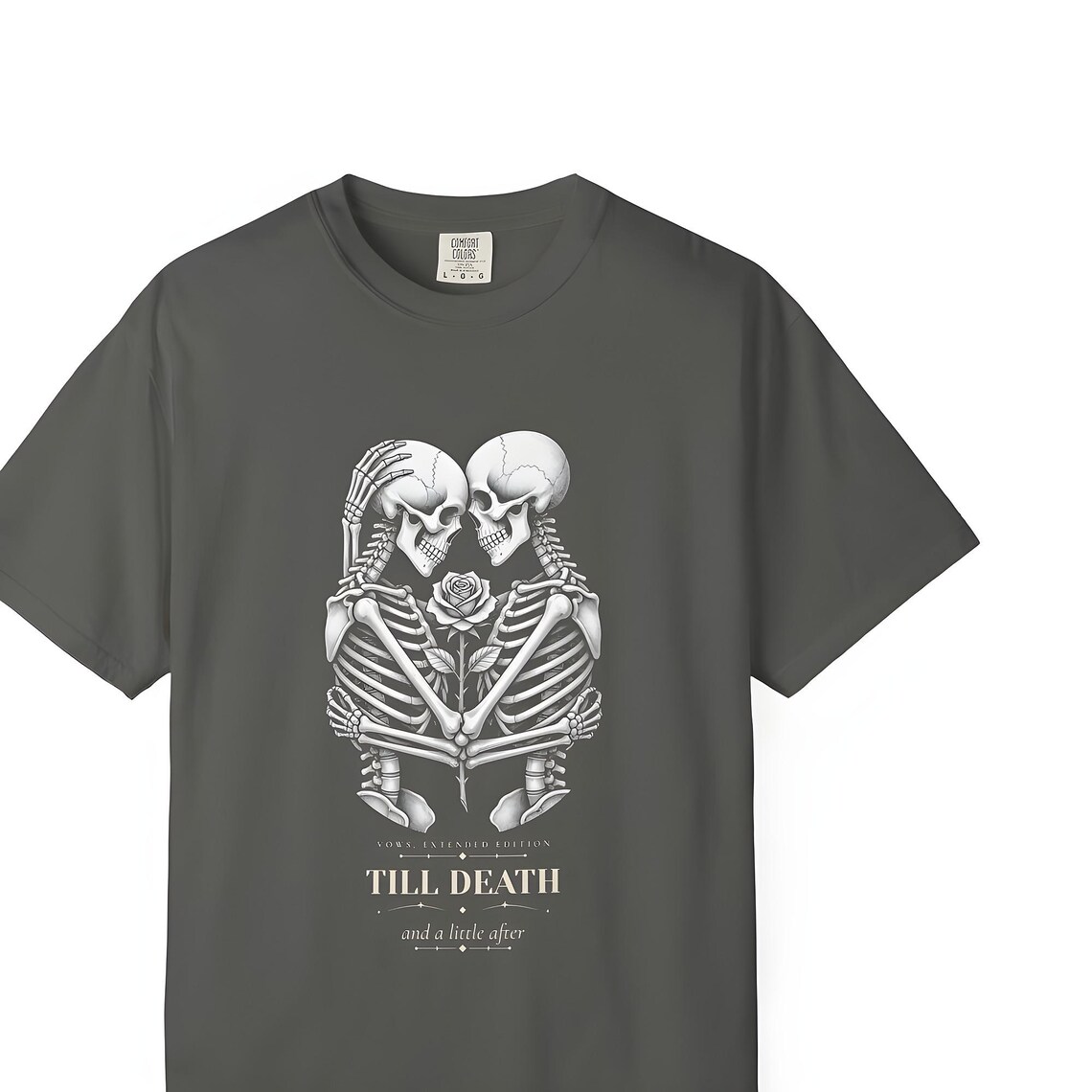 Till Death Skeleton Couple Comfort Colors Shirt — Comfort Colors tee by WedgeAtelier
